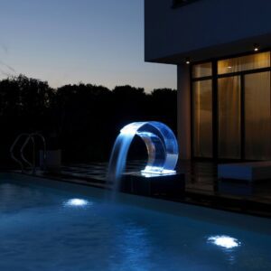 002 Covertech wellness stainless steel 316 acrylic glass massage features luxury outdoor water attraction Florida california led lights hamptons southampton ideal jdeal hotels spa Aquarius Gush shower illumination system